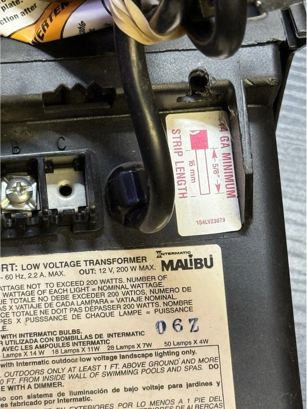 Intermatic Malibu ML200RT 200W Low Voltage Transformer Timer FOR PARTS DAMAGED